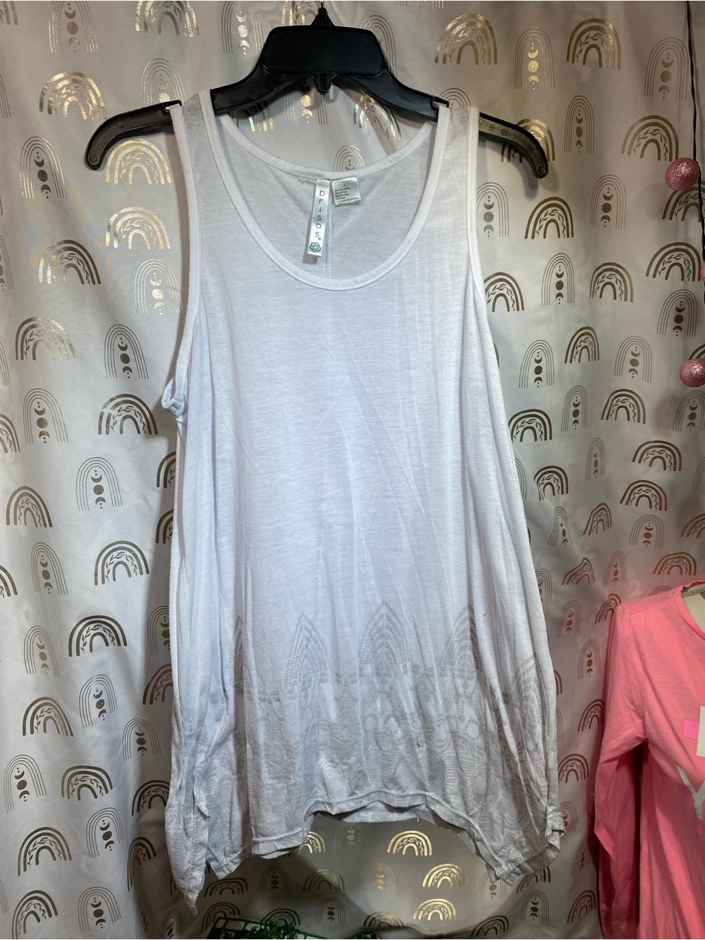 Women's Light Gray Sleeveless Tank Top with Subtle Hem Detail